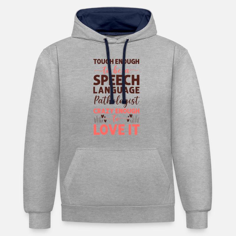 Assistant orthophoniste - Sweat à capuche contrasté - gris chiné/bleu marine