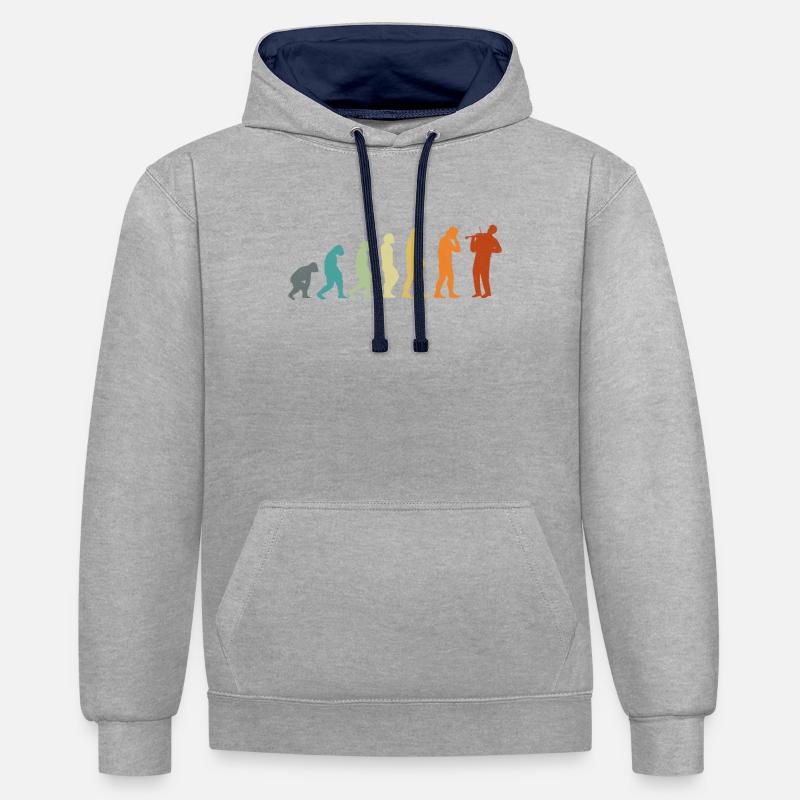 Violon Violoniste Evolution Retro - Sweat à capuche contrasté - gris chiné/bleu marine