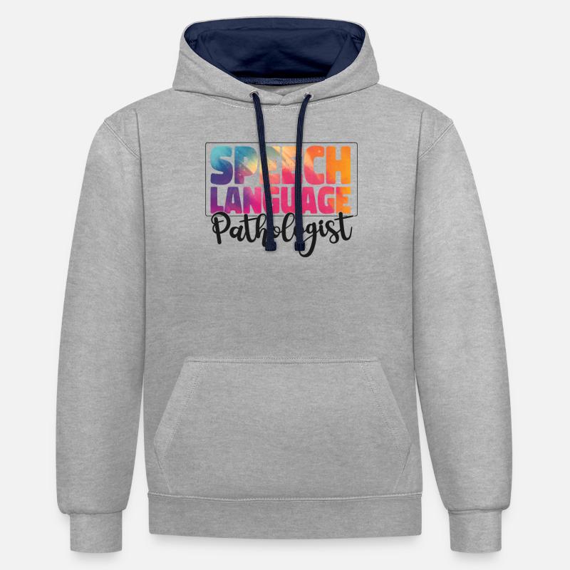 Speech Therapist Therapy Assistant - Kontrast-Hoodie - Grau meliert/Navy