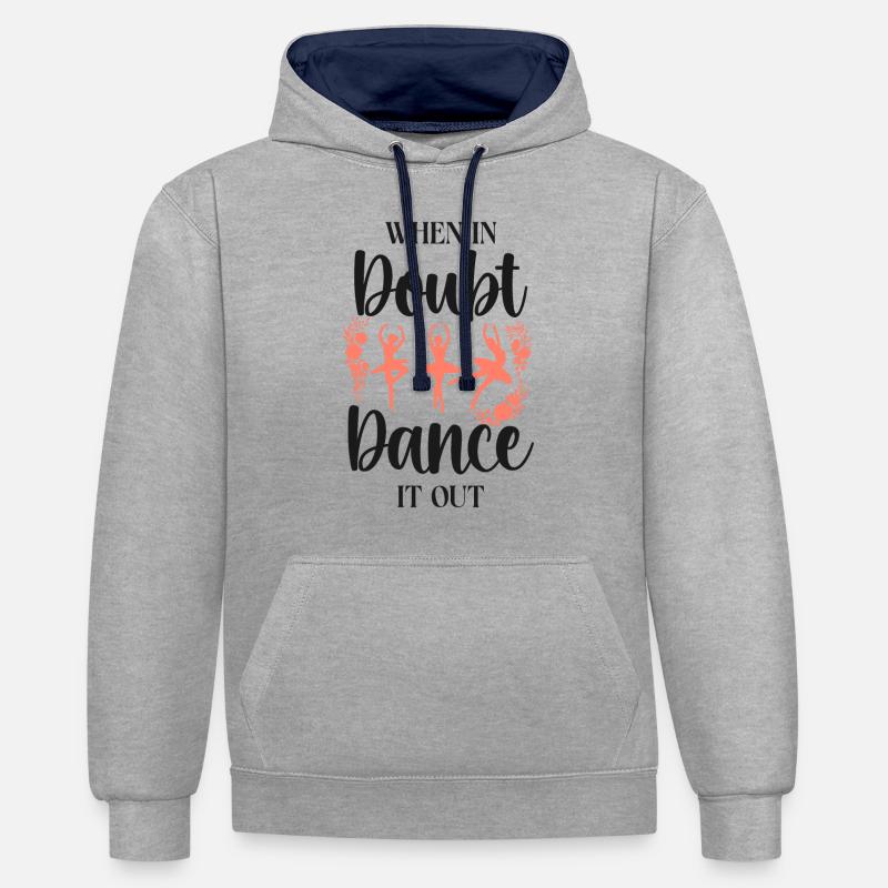 Ballet Danseuse Danse Ballerine - Sweat à capuche contrasté - gris chiné/bleu marine