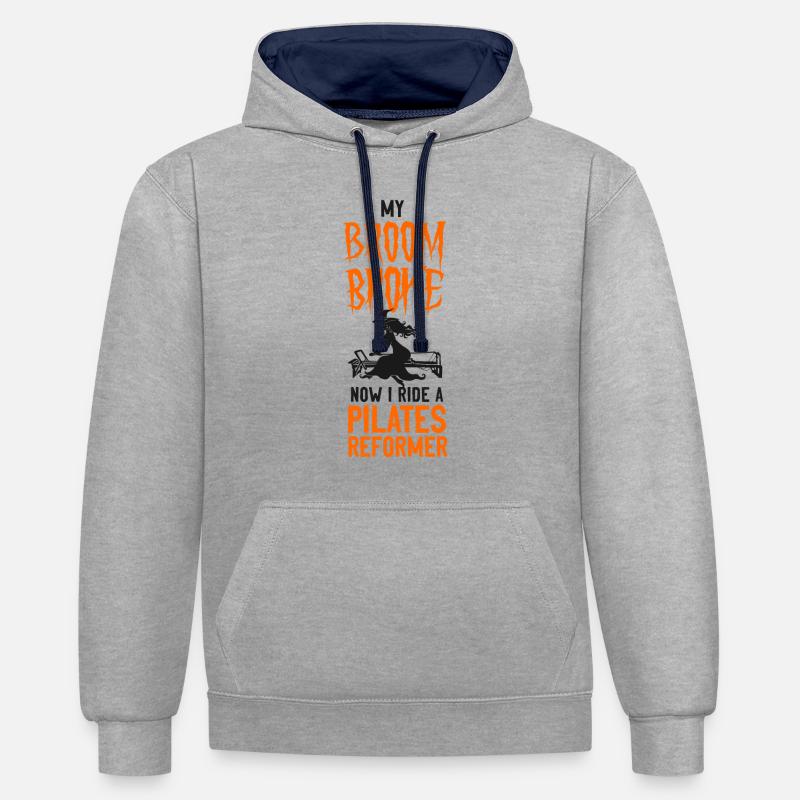 Instructeur de Pilates Enseignant - Sweat à capuche contrasté - gris chiné/bleu marine