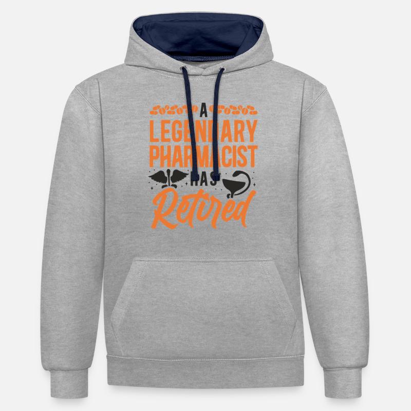 Pharmacy Tech Technician - Contrast hoodie - heather grey/navy