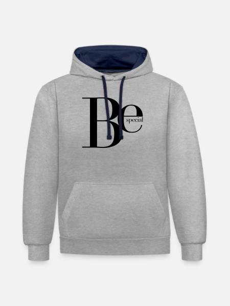 være speciel, især fantastisk stor LOL unik - Kontrast-hoodie - grå meleret/marineblå