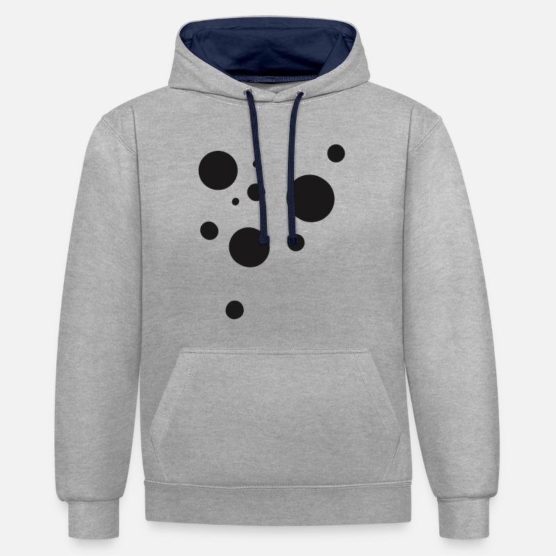 Dots - Sweat à capuche contrasté - gris chiné/bleu marine