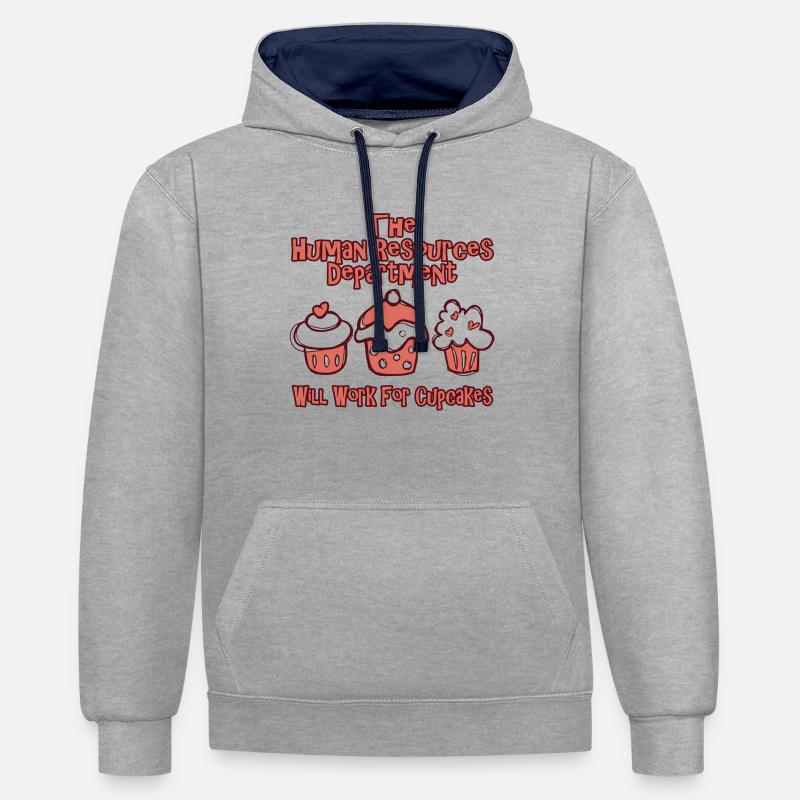 Ressources humaines conception RH-shirt - Sweat à capuche contrasté - gris chiné/bleu marine
