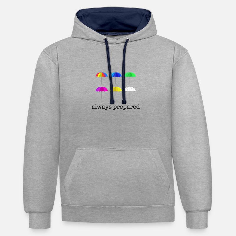 Umbrellas fall gift idea - Contrast hoodie - heather grey/navy
