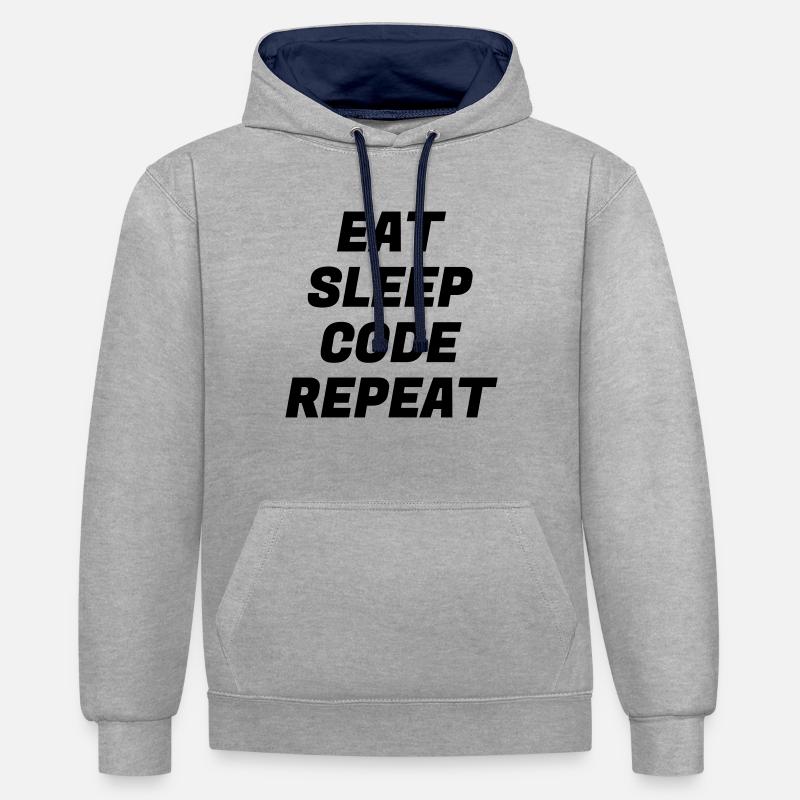 Entwickler / Informatiker / Programmierer / - Kontrast-Hoodie - Grau meliert/Navy