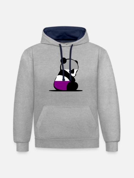 Panda ACE - Sweat à capuche contrasté - gris chiné/bleu marine
