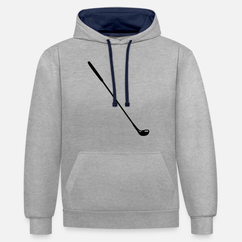 Golf - Sweat à capuche contrasté - gris chiné/bleu marine