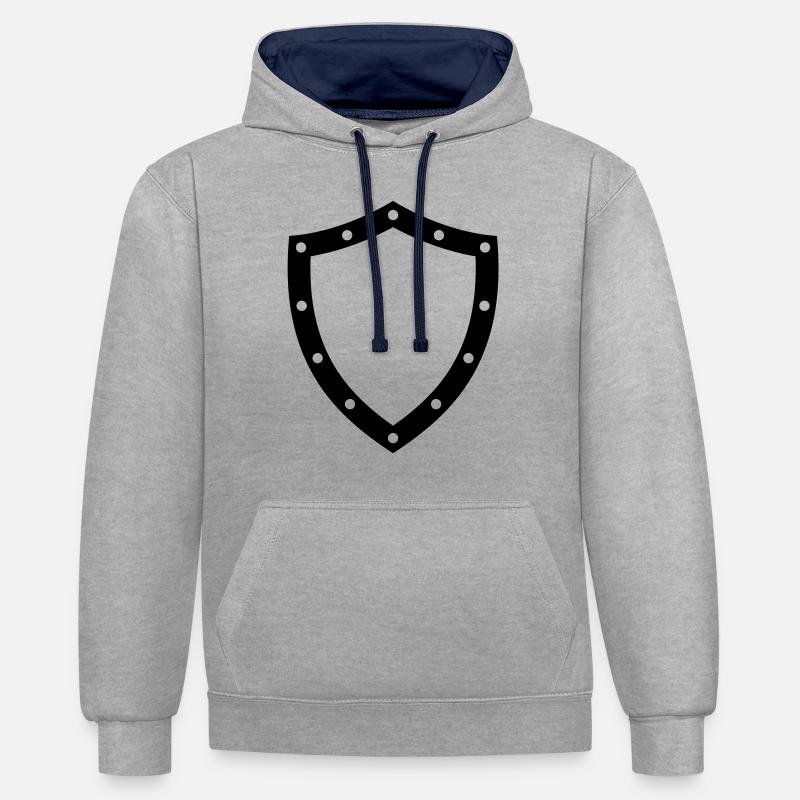 shield - Sweat à capuche contrasté - gris chiné/bleu marine