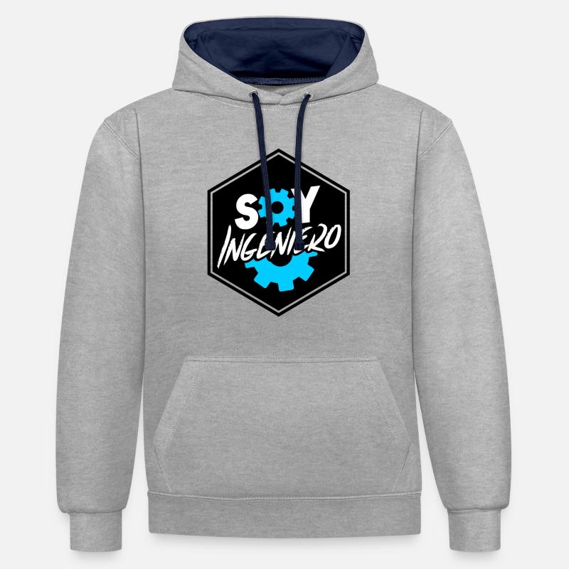Ich bin ein Ingenieur - Kontrast-Hoodie - Grau meliert/Navy