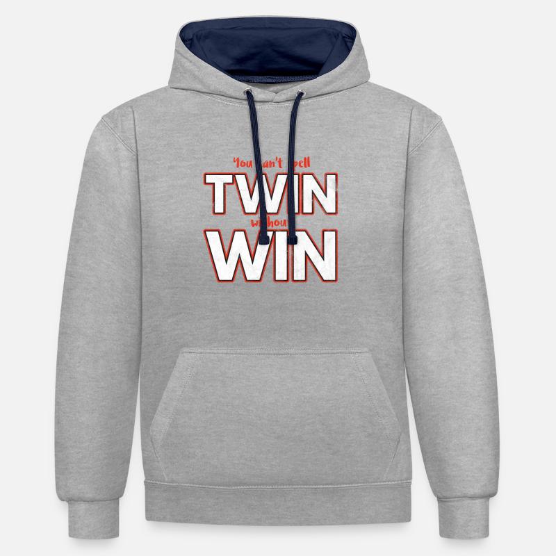 Twins Deux jumeaux Gemini gagnants - Sweat à capuche contrasté - gris chiné/bleu marine