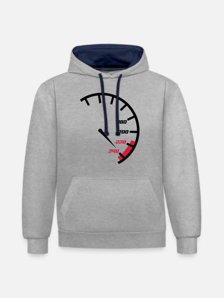 tacho - Kontrast-Hoodie - Grau meliert/Navy