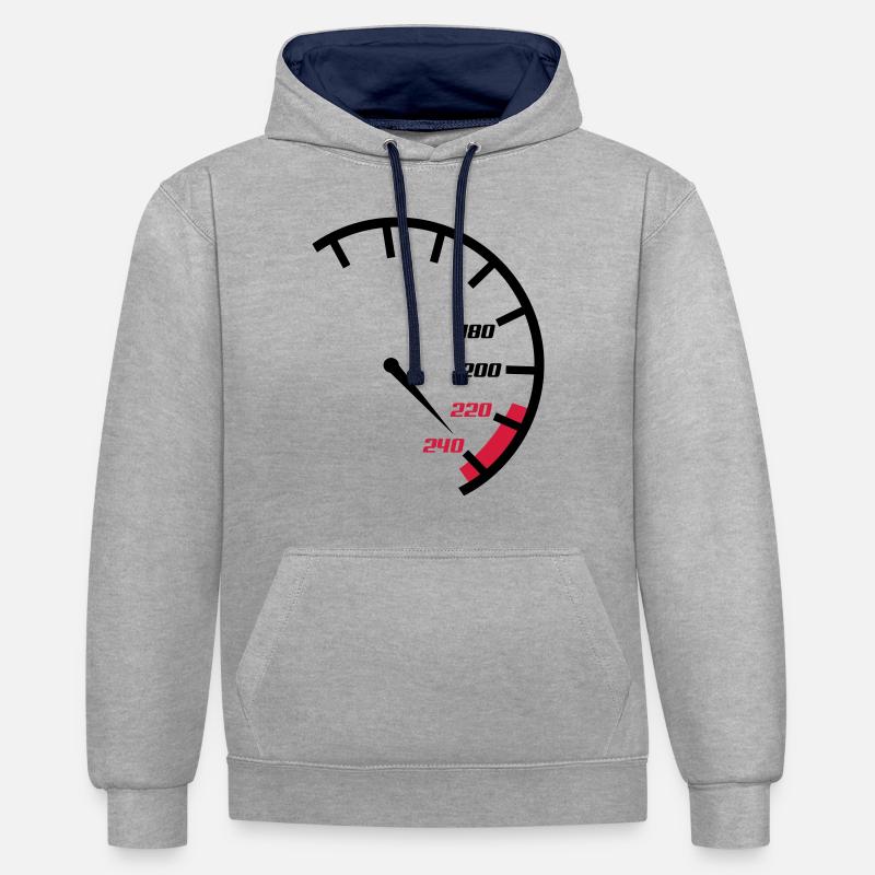 tacho - Sweat à capuche contrasté - gris chiné/bleu marine