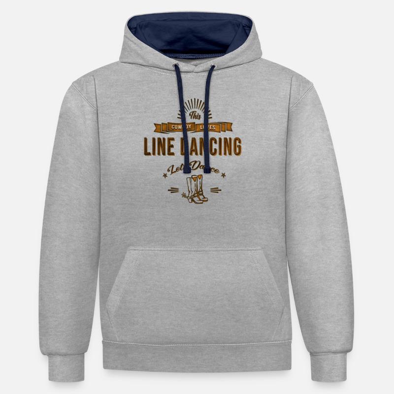 Line Dancer Linedance Cadeau - Sweat à capuche contrasté - gris chiné/bleu marine