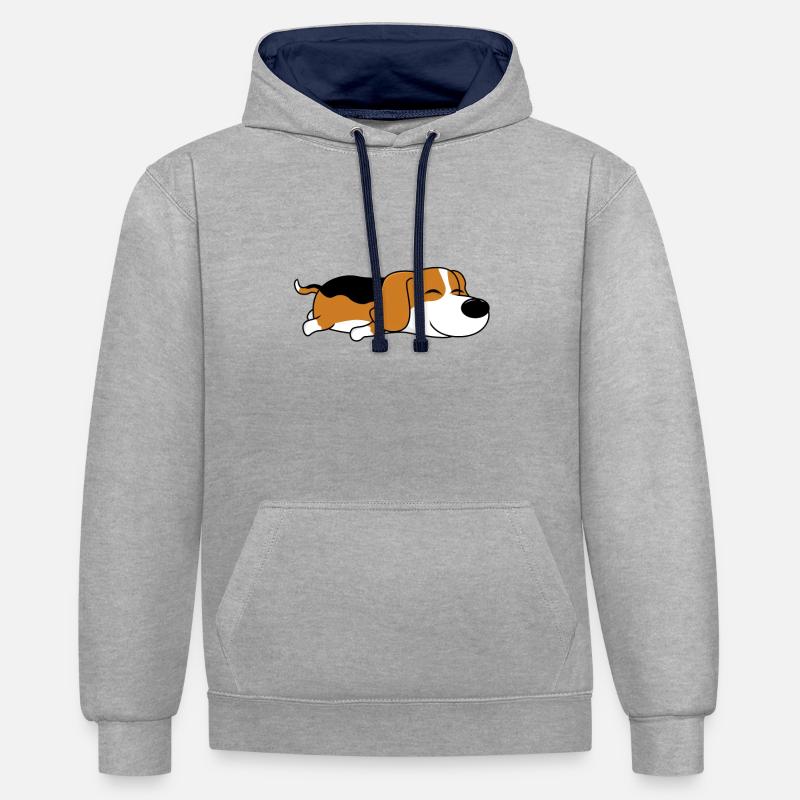 Snowpy - Sweat à capuche contrasté - gris chiné/bleu marine