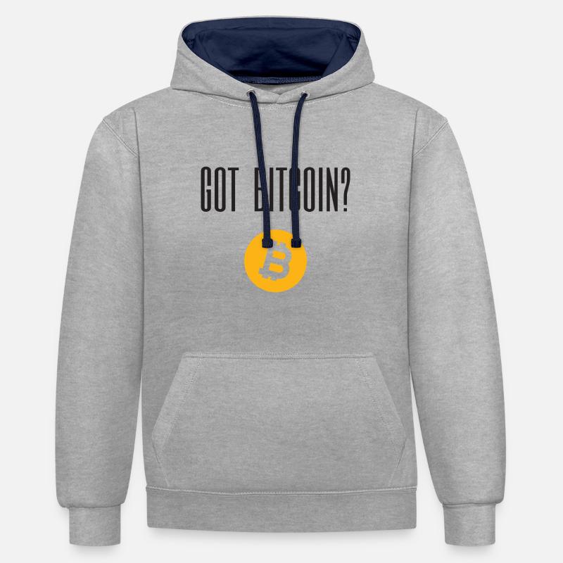Got Bitcoin? - Sweat à capuche contrasté - gris chiné/bleu marine