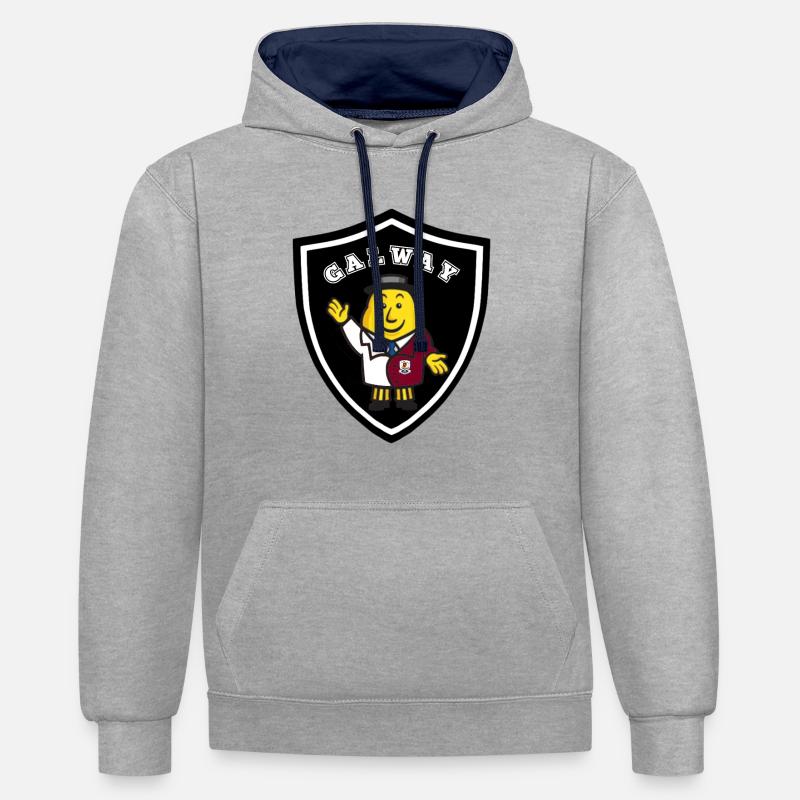 Galway GAA - Sweat à capuche contrasté - gris chiné/bleu marine