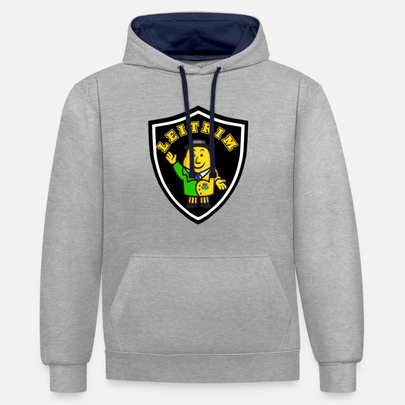 Leitrim GAA - Sweat à capuche contrasté - gris chiné/bleu marine