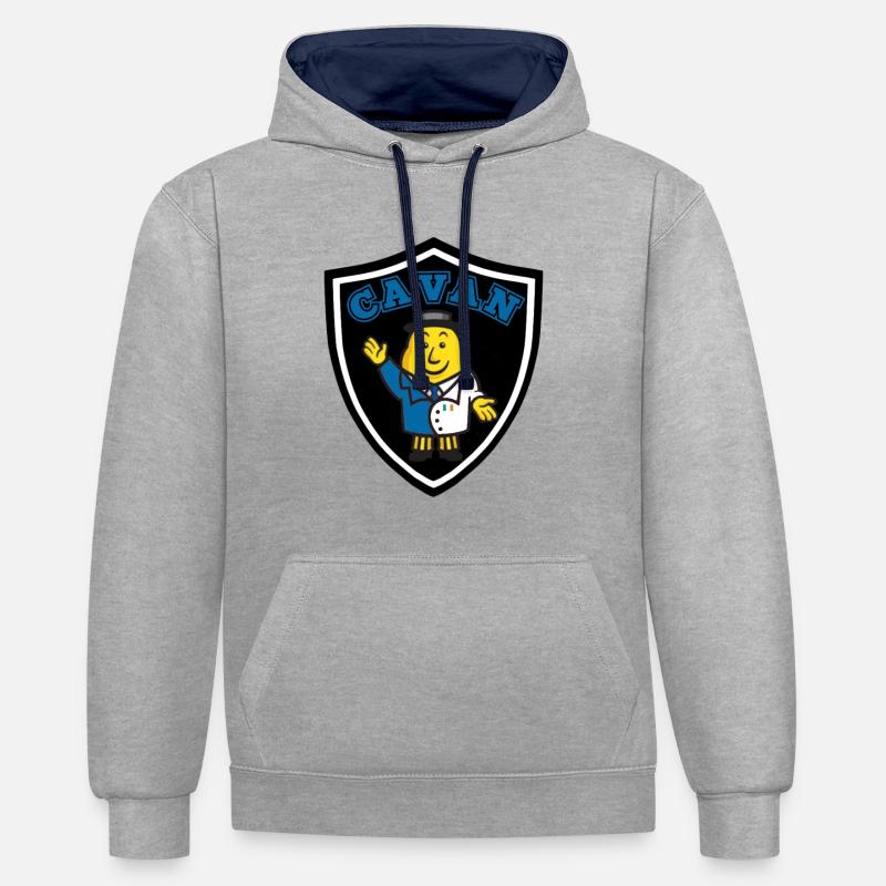 Cavan GAA - Sweat à capuche contrasté - gris chiné/bleu marine