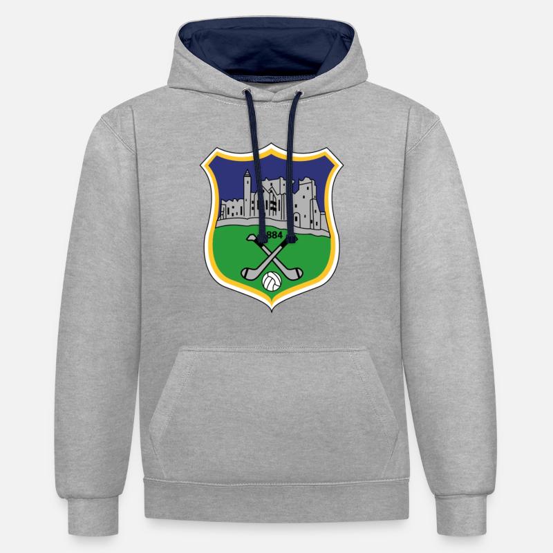 Tipperary GAA - Sweat à capuche contrasté - gris chiné/bleu marine
