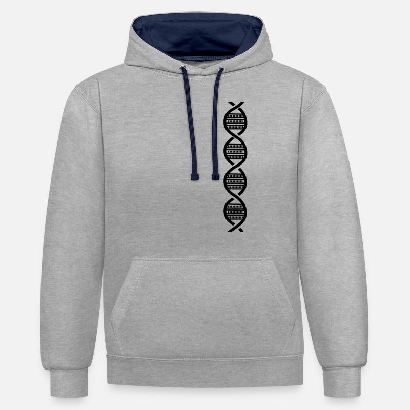 Harmonica ADN noir pour harmoniciste - Sweat à capuche contrasté - gris chiné/bleu marine