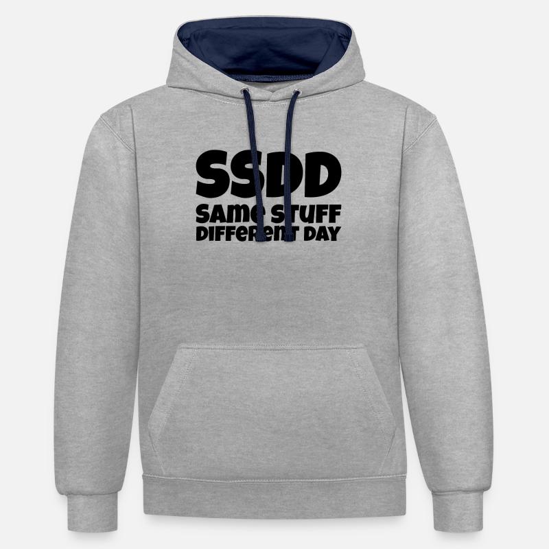 Same Stuff different day - Contrast hoodie - heather grey/navy