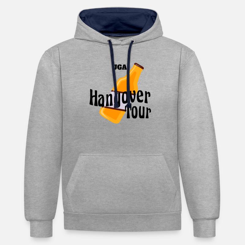 Gueule de bois Tour JGA - Sweat à capuche contrasté - gris chiné/bleu marine