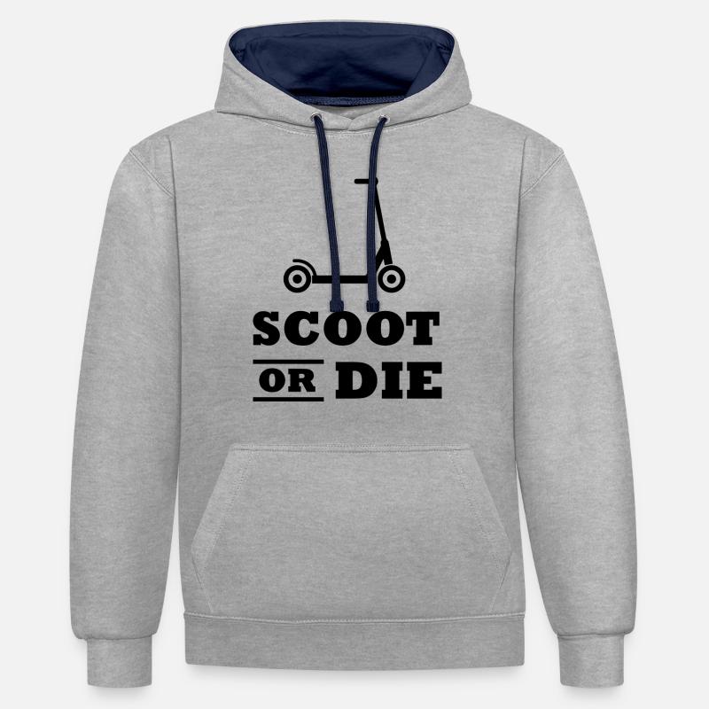 E-Scooter E-Roller Scooter - Sweat à capuche contrasté - gris chiné/bleu marine