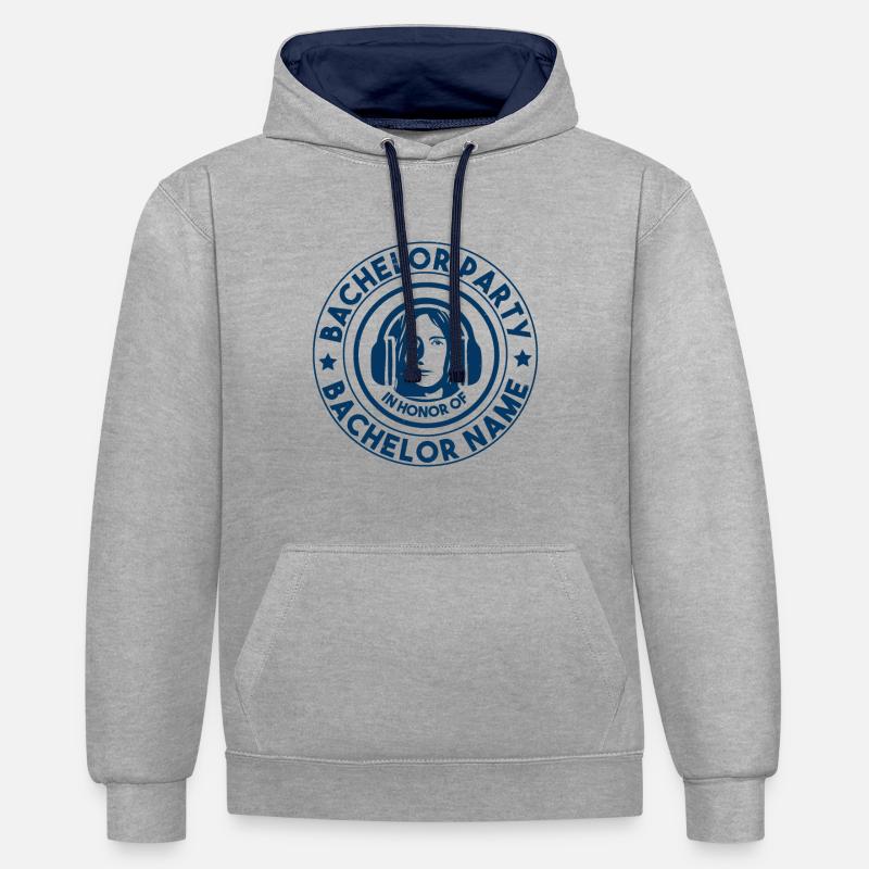 NOM DE CÉLIBATAIRE - Sweat à capuche contrasté - gris chiné/bleu marine