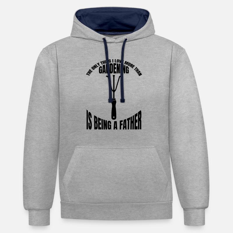 Gärtner Hobbygärtner Obstgarten Garten Geschenk - Kontrast-Hoodie - Grau meliert/Navy