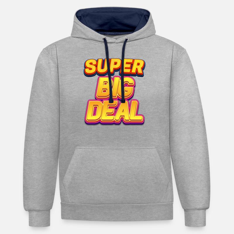 Super grosse affaire - Sweat à capuche contrasté - gris chiné/bleu marine