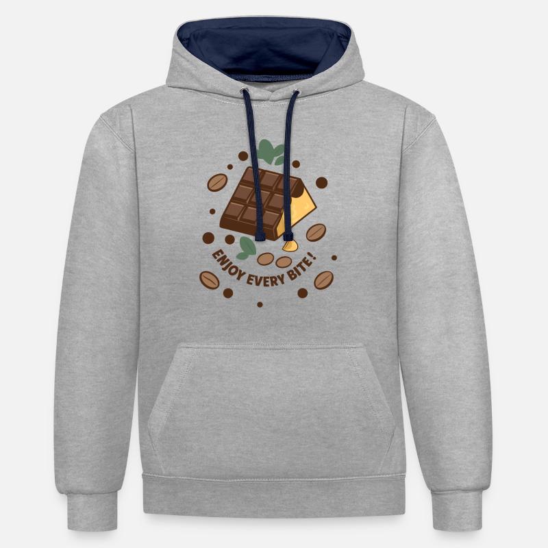 TAFELN SCHOKOLADE - Kontrast-Hoodie - Grau meliert/Navy