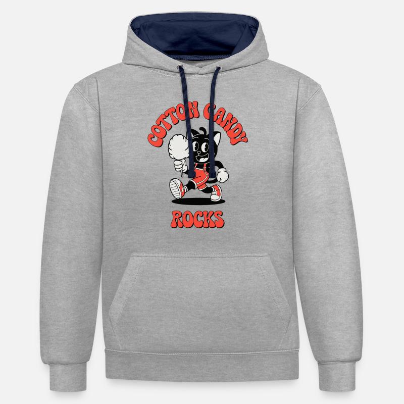 COTTON CANDY - Contrast hoodie - heather grey/navy