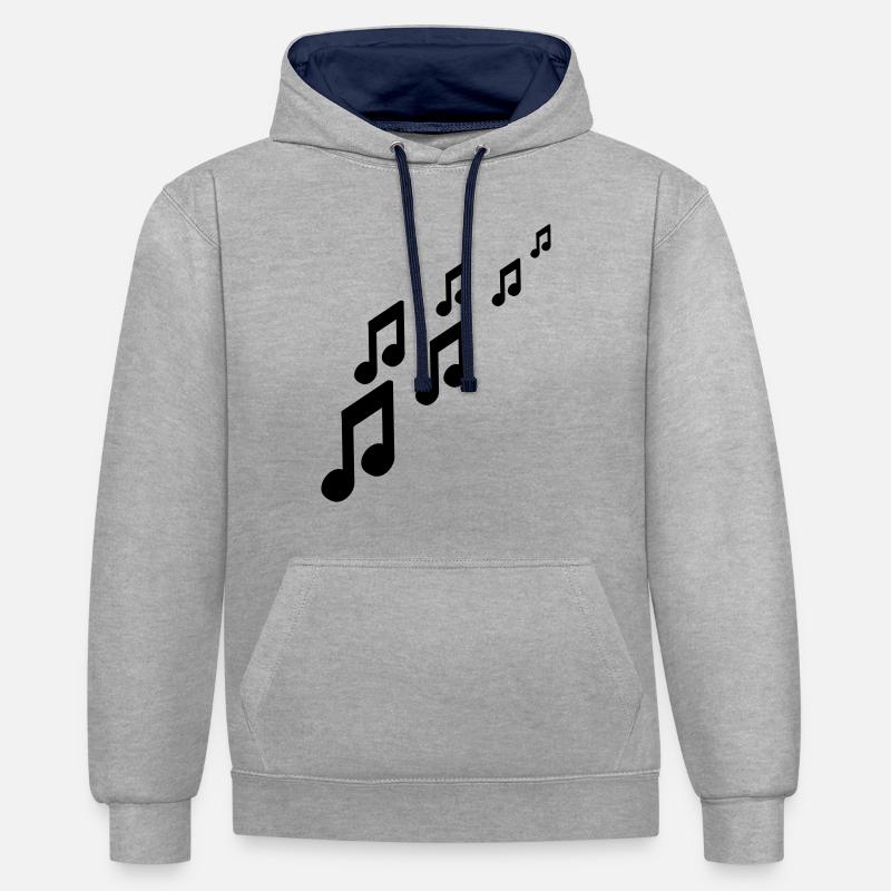 Note - Sweat à capuche contrasté - gris chiné/bleu marine