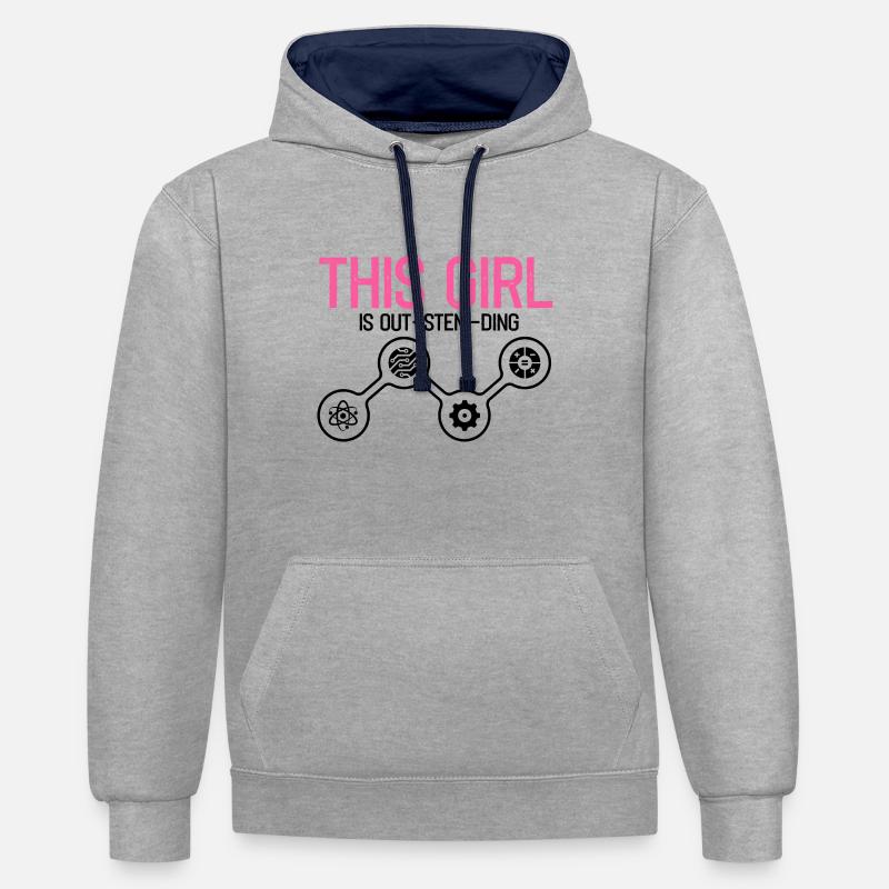 Professeur Steminist Designs for Equality Stem - Sweat à capuche contrasté - gris chiné/bleu marine