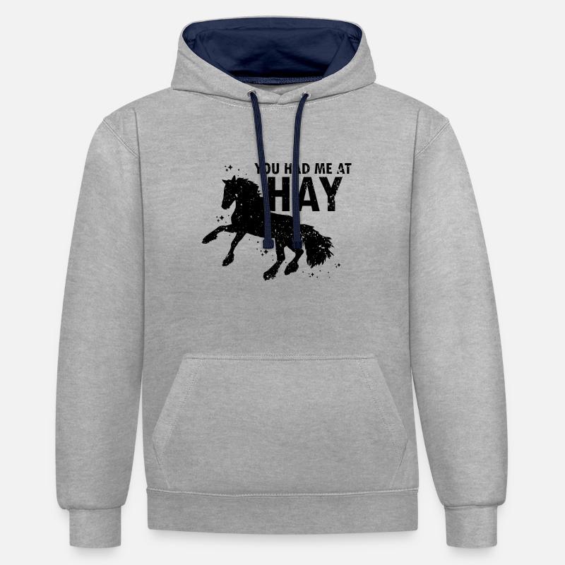 Conception Clydesdale pour clydesdale Riders - Sweat à capuche contrasté - gris chiné/bleu marine