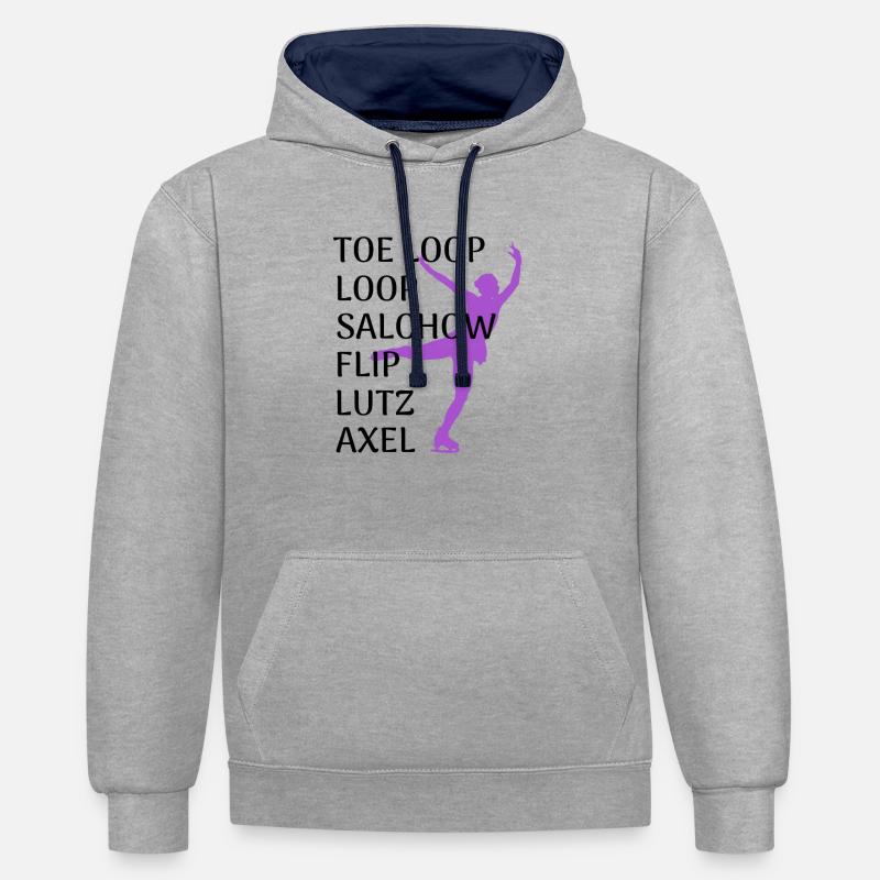 Eiskunstlauf Eiskunstläufer Mädchen Geschenk - Kontrast-Hoodie - Grau meliert/Navy
