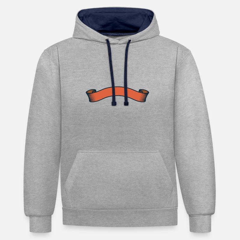 Drapeau de bannière - Sweat à capuche contrasté - gris chiné/bleu marine