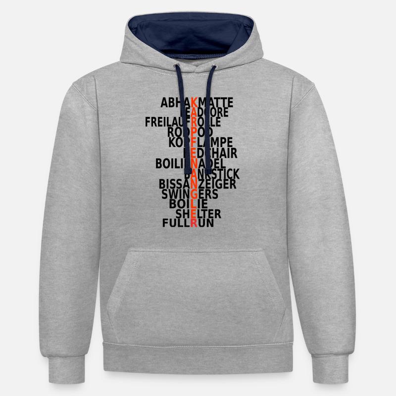 CARPE carpe Fisher Conception - Sweat à capuche contrasté - gris chiné/bleu marine
