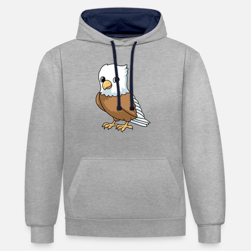 BD Adler Eagle - Sweat à capuche contrasté - gris chiné/bleu marine