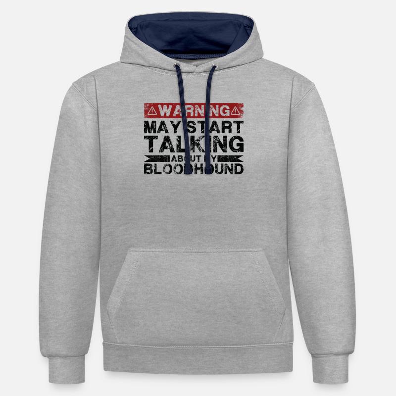 En parlant de Bloodhound - Sweat à capuche contrasté - gris chiné/bleu marine
