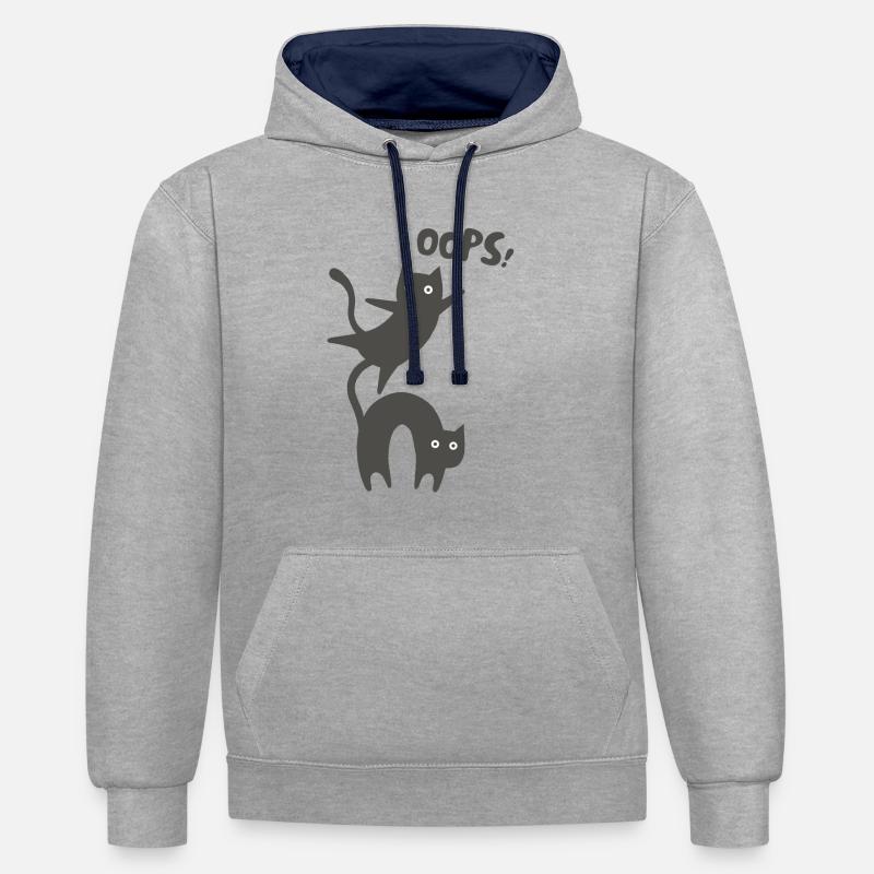 OOPS! - Sweat à capuche contrasté - gris chiné/bleu marine