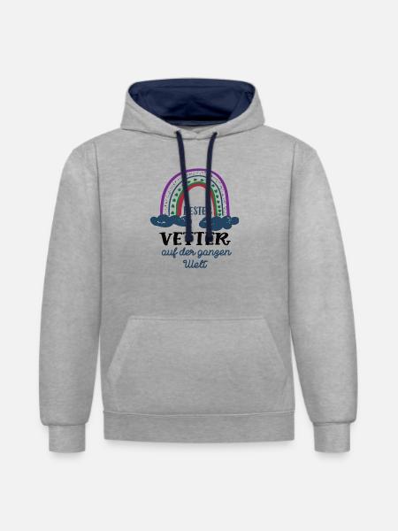 Vetter Cousin Vettern - Kontrast-Hoodie - Grau meliert/Navy
