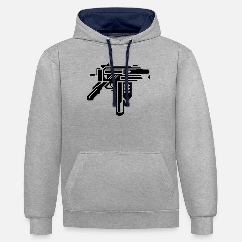 creative weapons all in one - Sweat à capuche contrasté - gris chiné/bleu marine