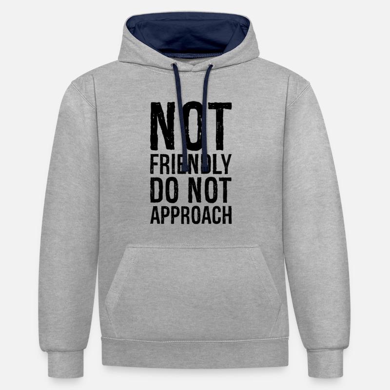 pas amical ne pas approcher - Sweat à capuche contrasté - gris chiné/bleu marine