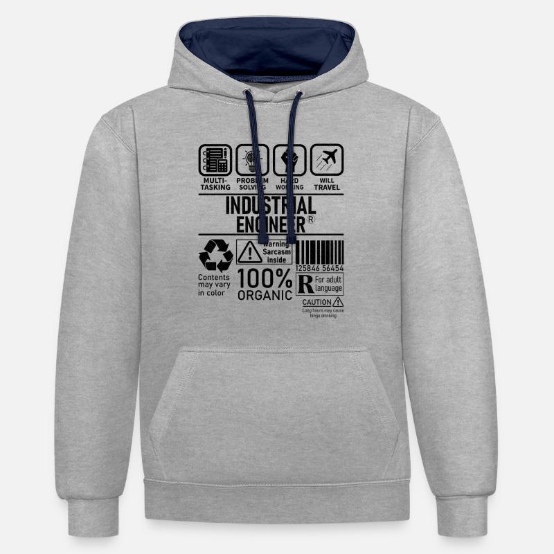 Industrial Engineer multi tasking problem solving - Kontrast-Hoodie - Grau meliert/Navy