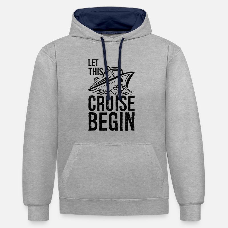 Que cette croisière commence - Sweat à capuche contrasté - gris chiné/bleu marine