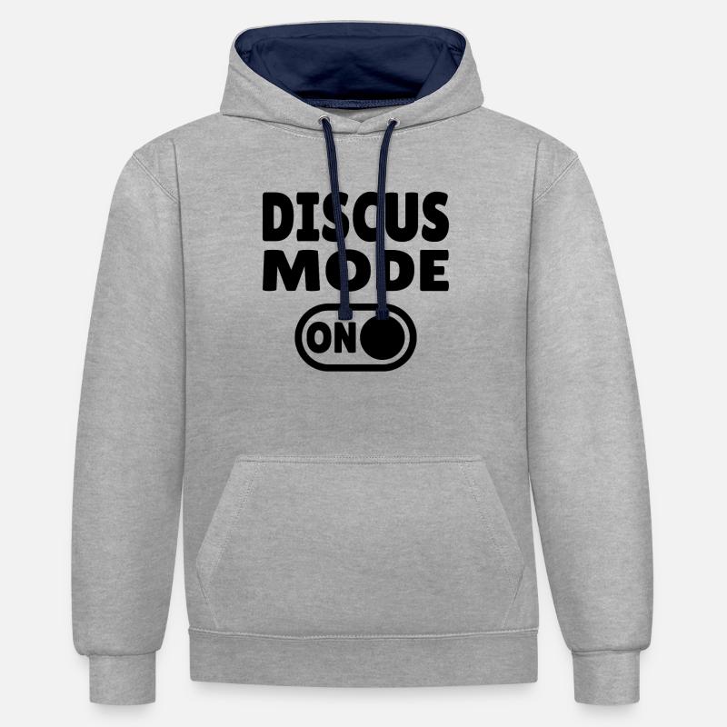 Mode disque ACTIVÉ - Lanceur de disque - Sweat à capuche contrasté - gris chiné/bleu marine