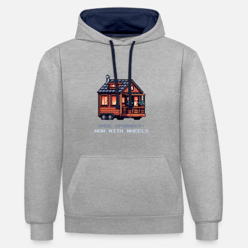 Basic upgrade on wheels | Tiny House - Contrast hoodie - heather grey/navy